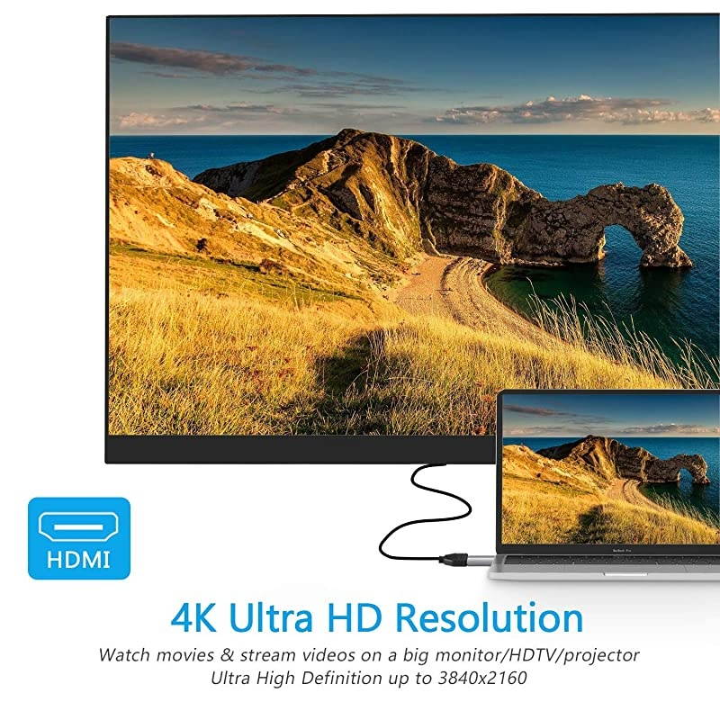 C Hub, Aluminum Dual Type C Hub Adapter, MacBook Pro Accessories with 4K HDMI, 5K -C Power Delivery, 3.0 Port for MacBook Pro 2016/2017/2018/2019, MacBook Air 2018 2019 2020