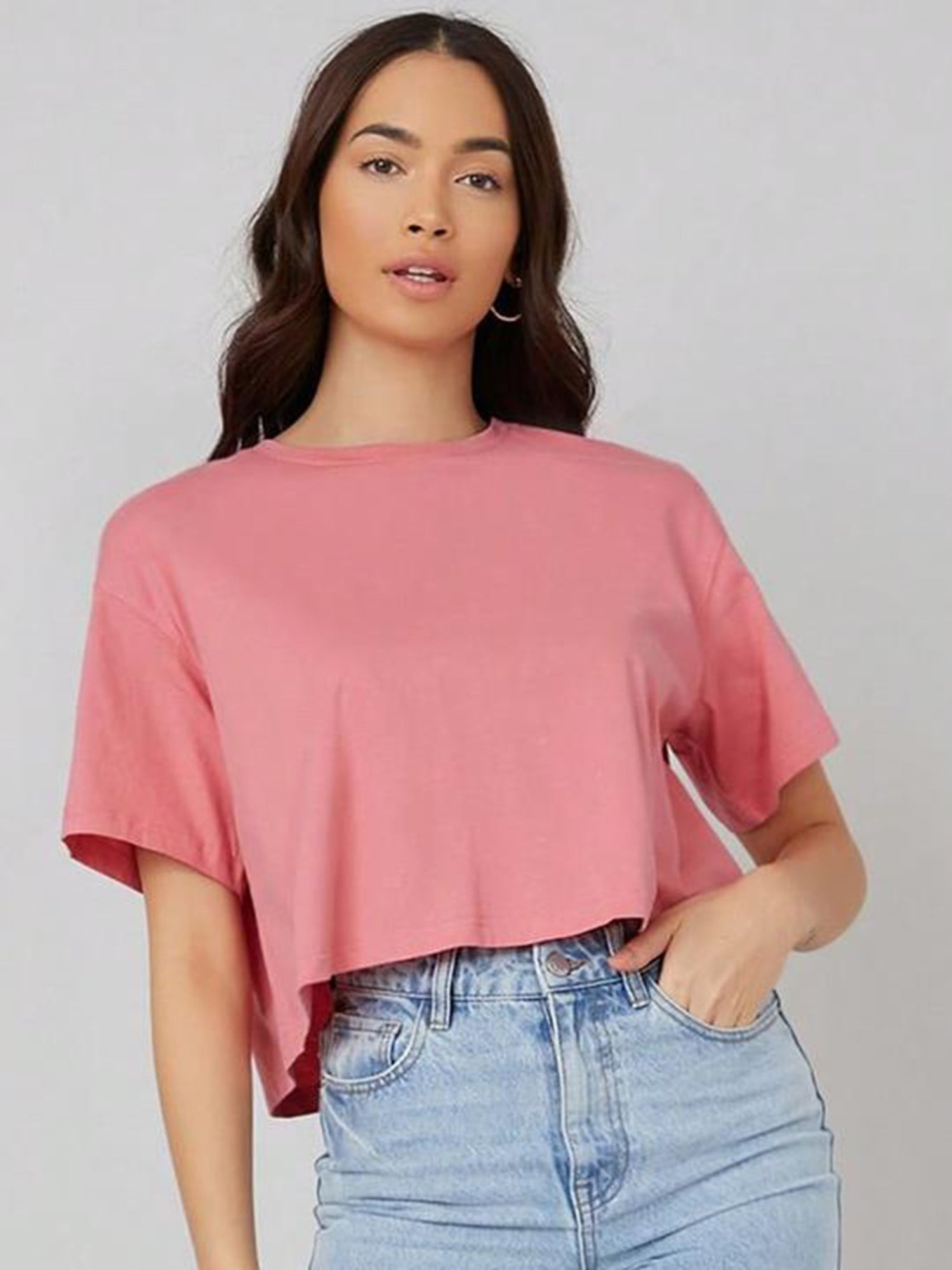 Kotty Pink Relaxed Fit Oversized T-Shirt