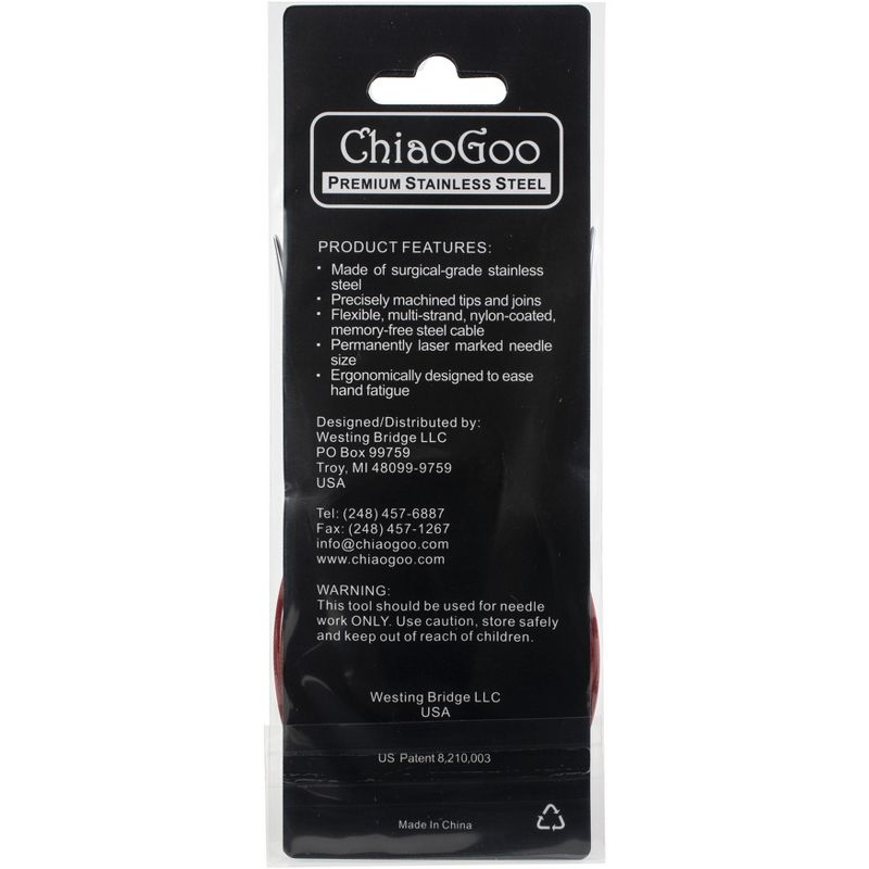 ChiaoGoo Red Lace Stainless Circular Knitting Needles 32"-Size 5/3.75mm