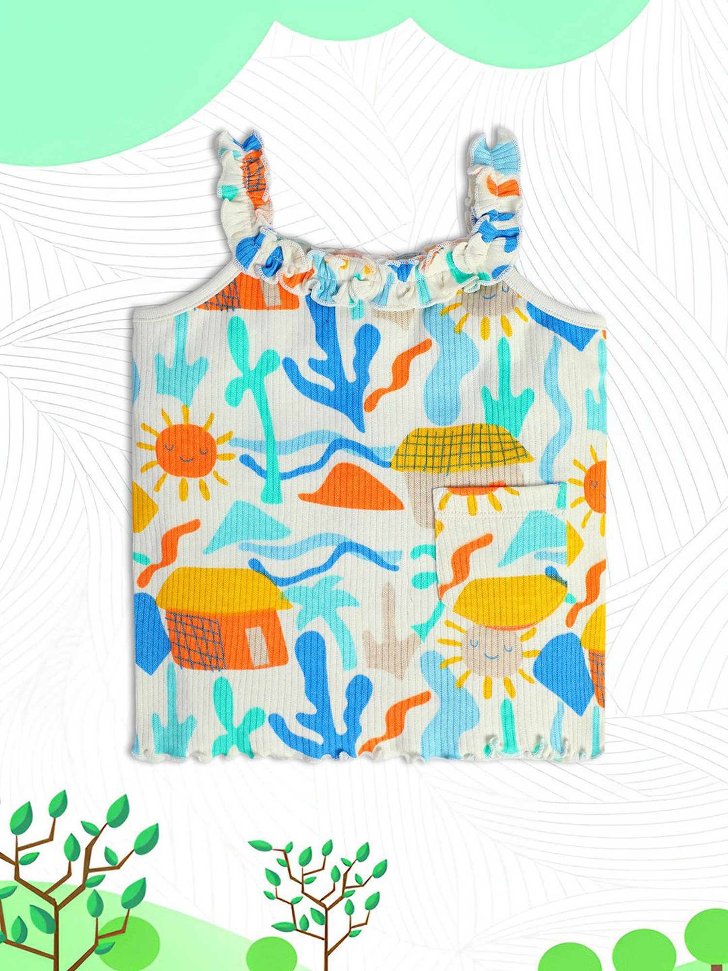 Ed-a-Mamma Baby Blue Printed Top