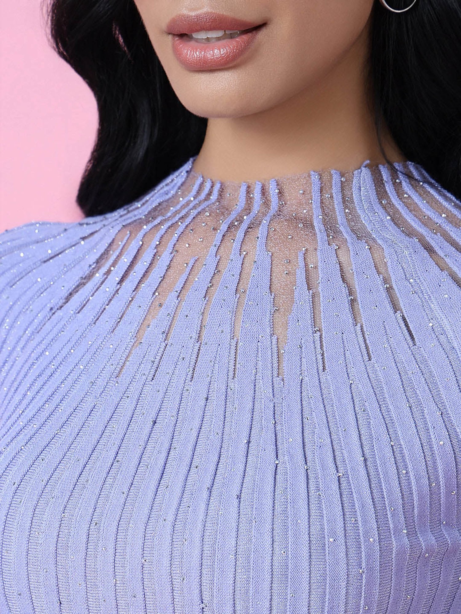 SHOWOFF Lavender Embellished Top