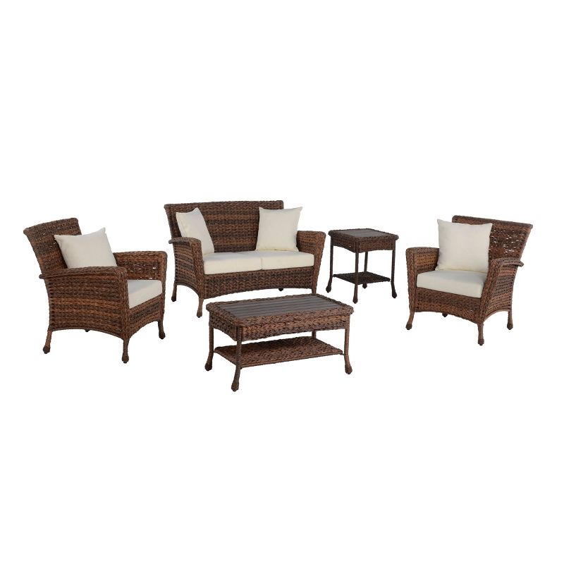 5pc Faux Sea Grass Collection Patio Set - W Unlimited