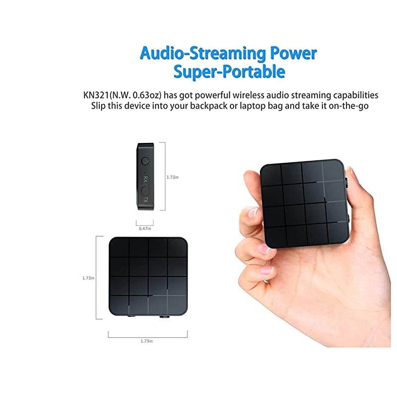 Transmitter Receiver TV Computer Speaker Car Adapter 35mm Bluetooth 50 2in1 for Home Sound SystemTVPCTablet Headphone General Black Large