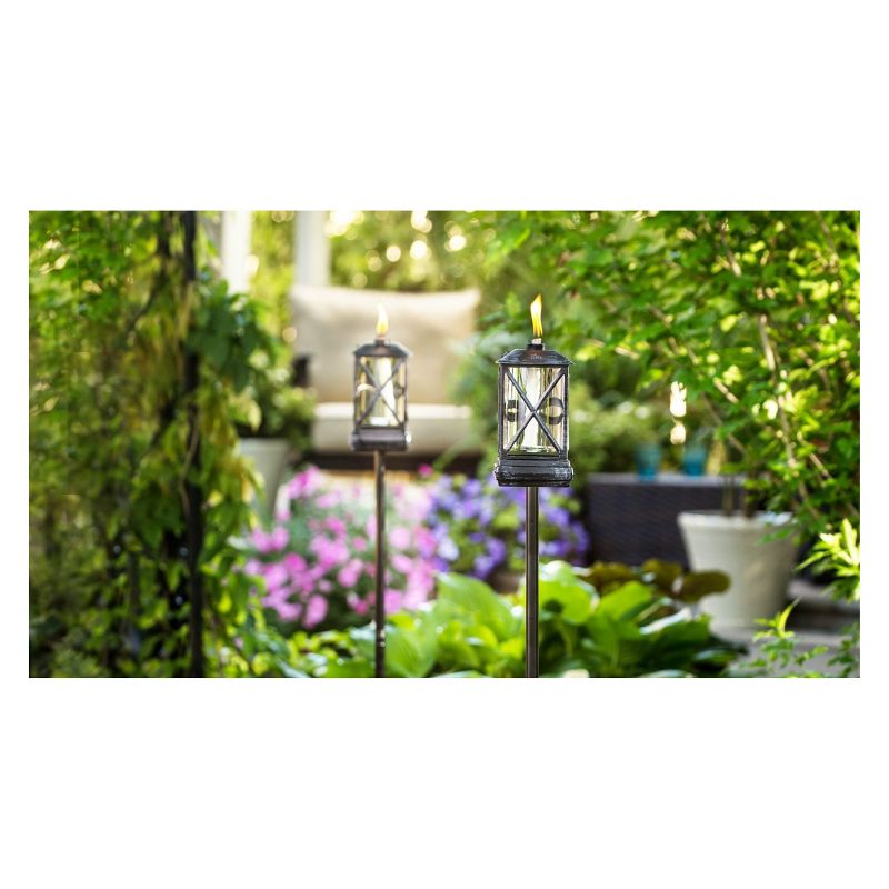 65" 2pk Square Beacon Metal Torch Black - TIKI