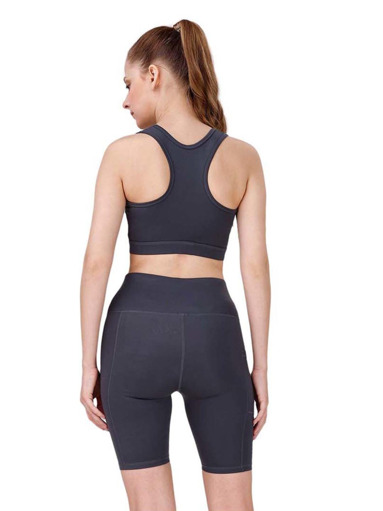 Soie Grey Sports Bra Shorts Set