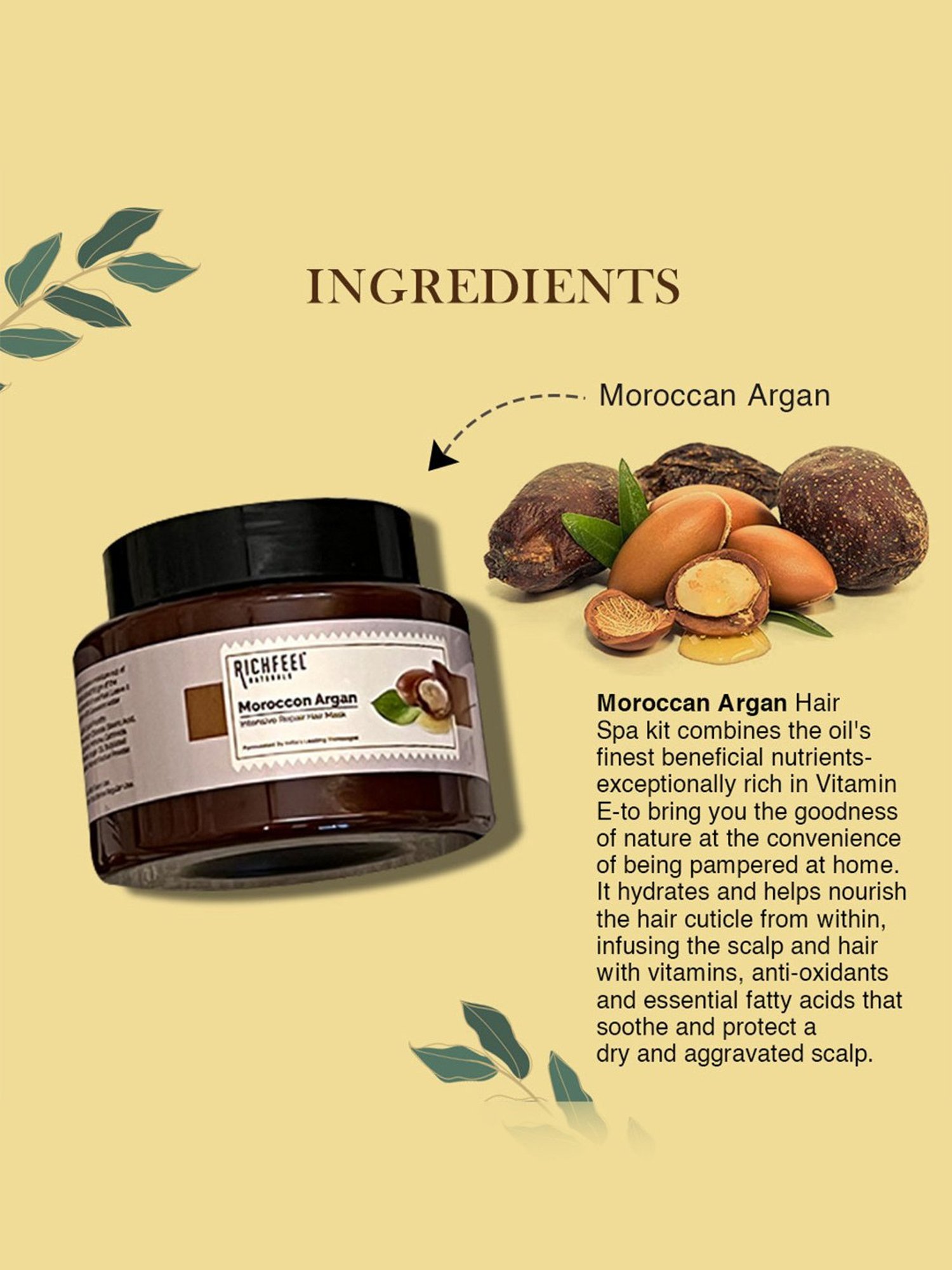 Richfeel Moroccan Argan Intensive Repair Hair Mask - 100 gm