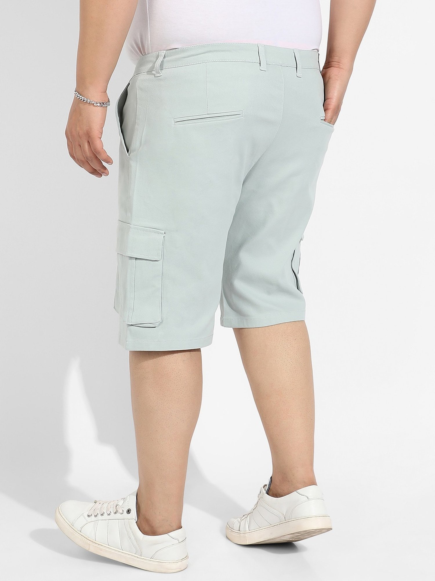 Instafab Plus Green Regular fit Plus Size Cargo Shorts