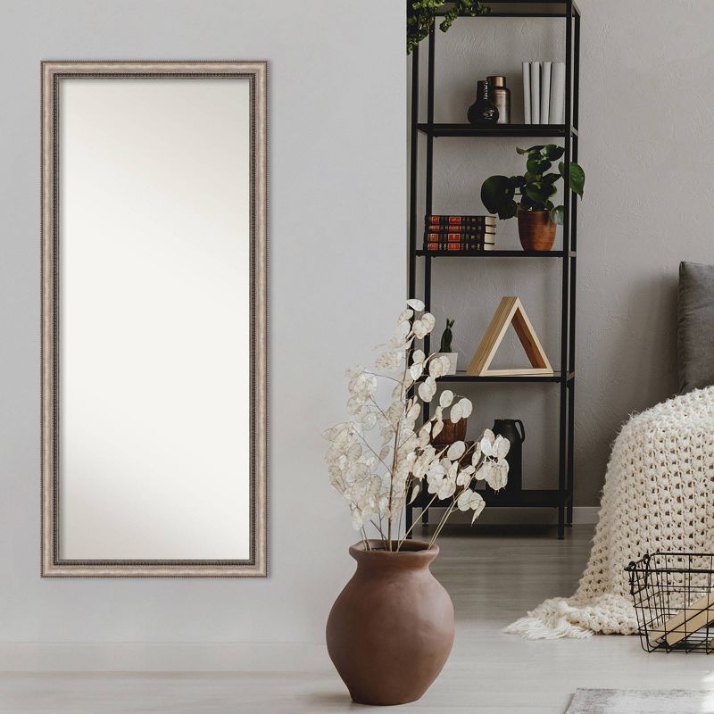 Lyla Ornate Framed Full Length Floor Leaner Mirror Silver - Amanti Art
