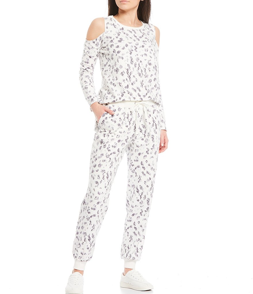 Vince Camuto Leopard Print Drawstring Jogger Pants