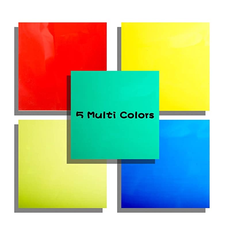 Pack Colored Overlays Transparency Color Film Plastic Sheets Transparent Color Correction Lighting Gel Filter78 by 78 Inch5 Colors 78 by 78in