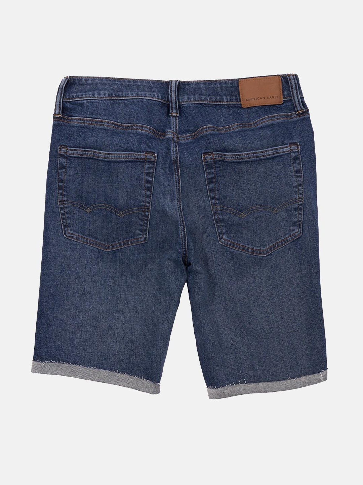 American Eagle Blue Cotton Regular Fit Denim Shorts