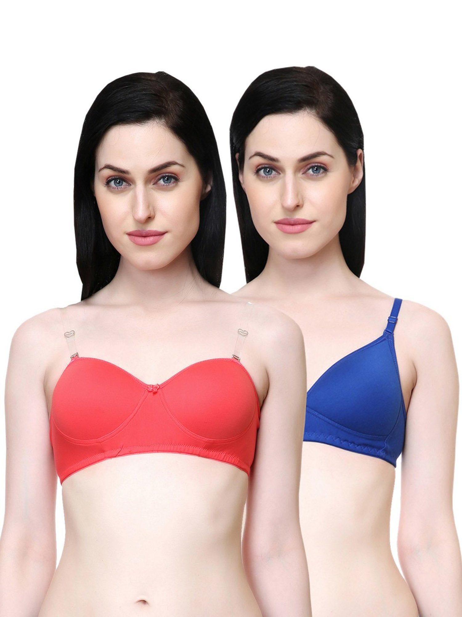 Lady Lyka Multicolor Non Wired Padded T-Shirt Bra (Pack Of 2)