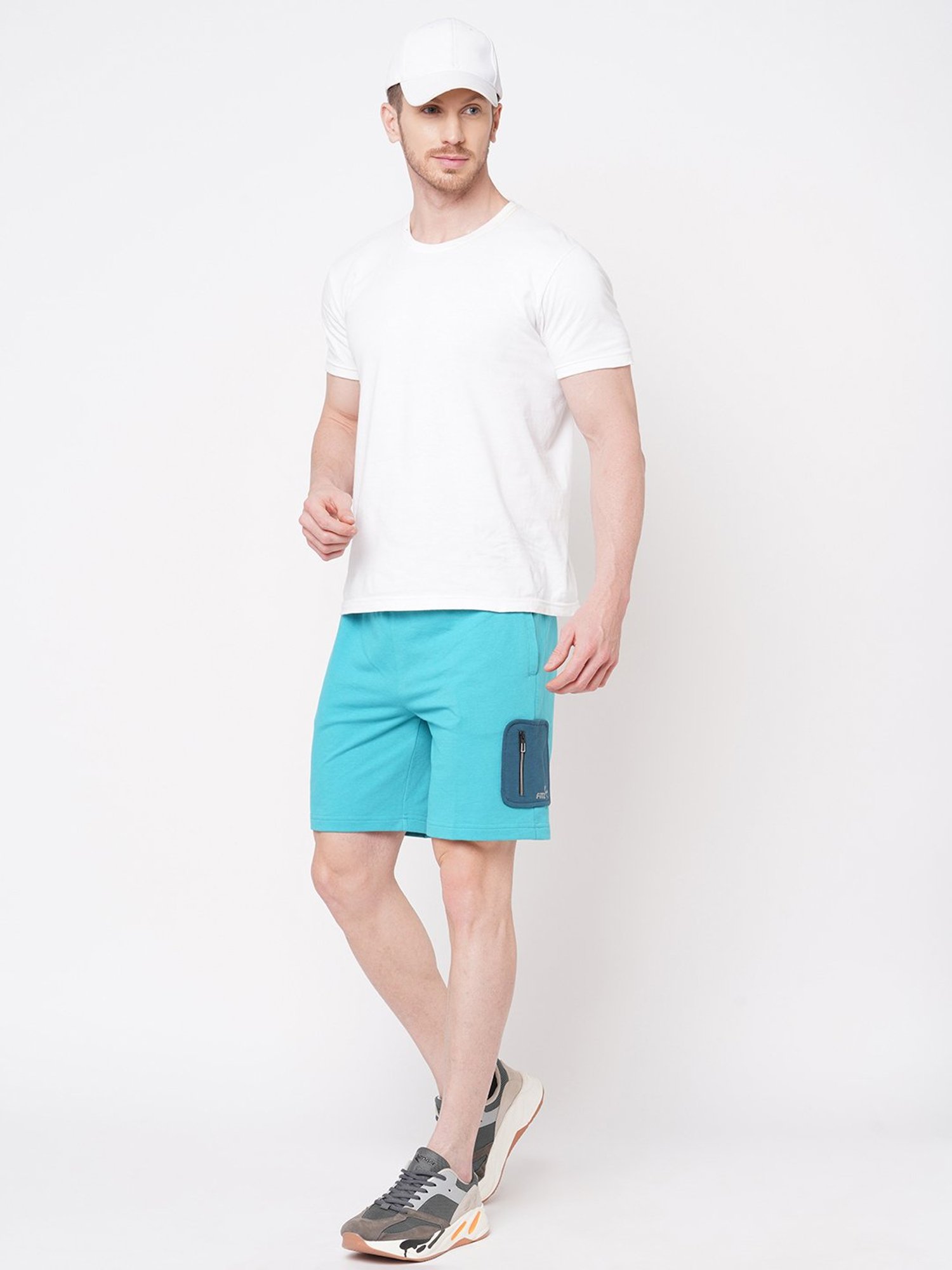 Fitz Blue Slim Fit Sports Shorts