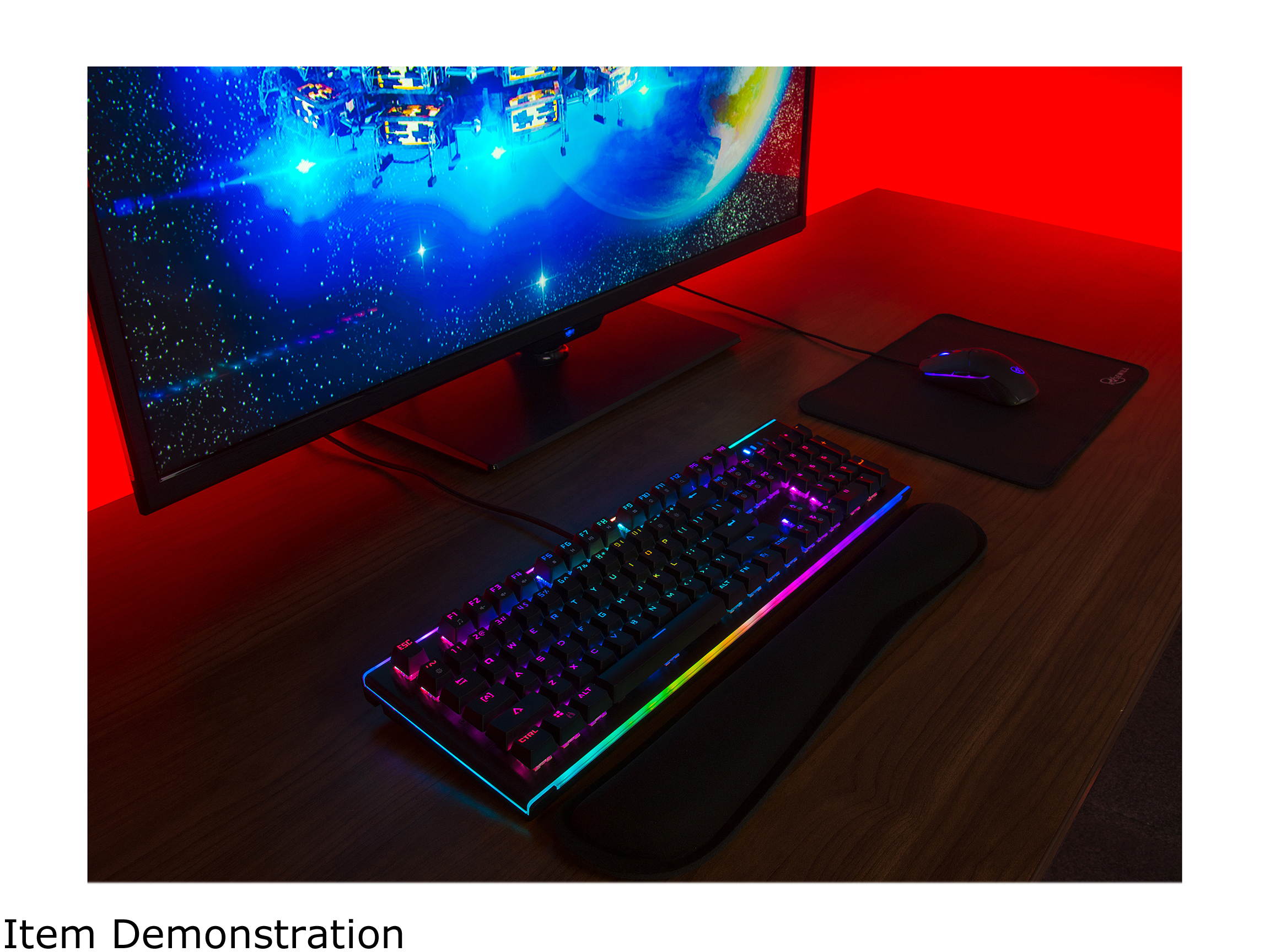 Rosewill Mechanical Gaming Keyboard, 19 RGB Backlit Modes, Dynamic Customizable Rim Backlights, Blue Switches - NEON K75 V2
