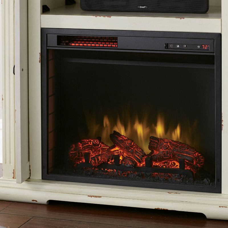 60" Rivington Infrared Media Electric Fireplace Aged White - Muskoka