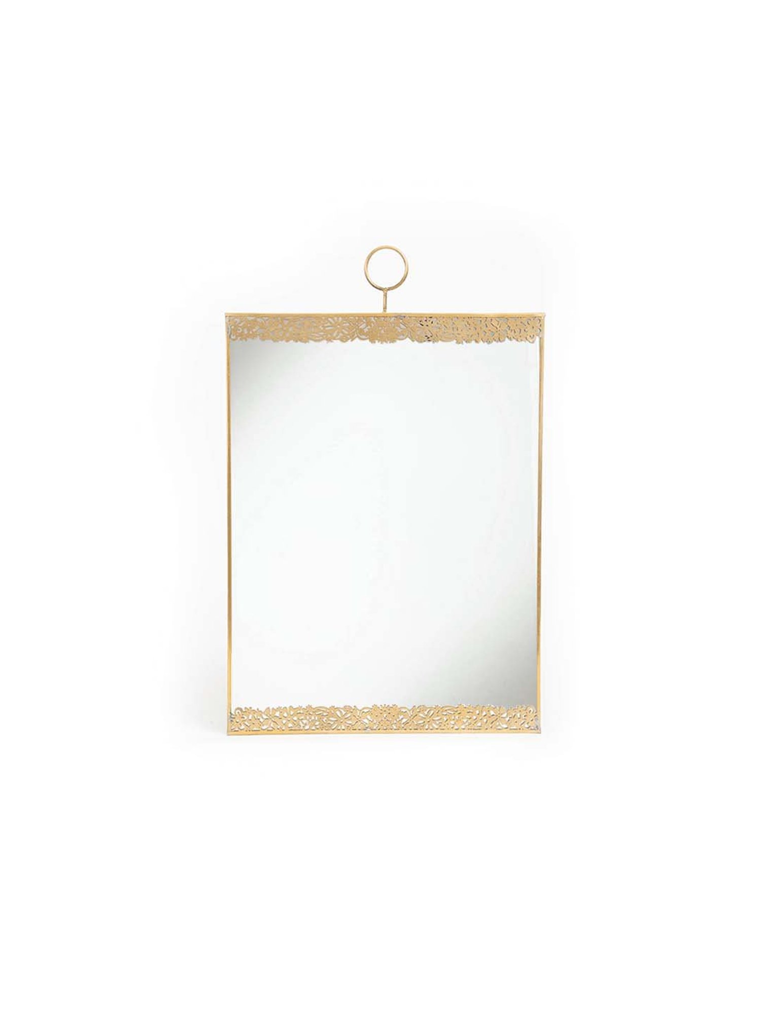 Home4U Golden & Transparent Glass 30 cm Wall Mirror - Set of 1