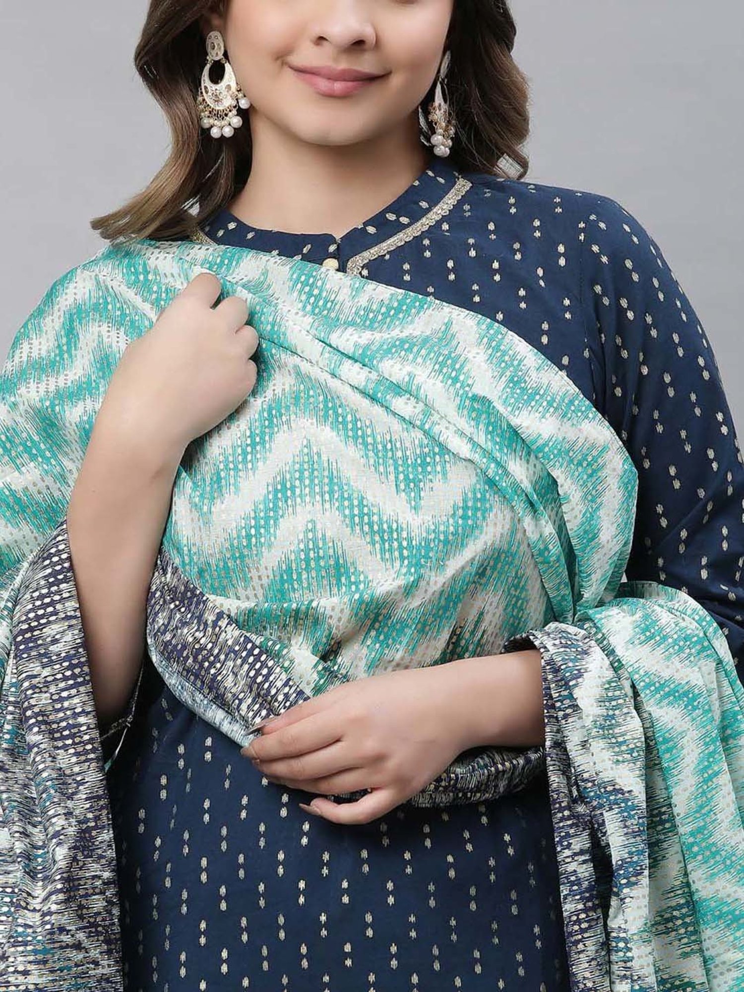 Aurelia Green Printed Dupatta