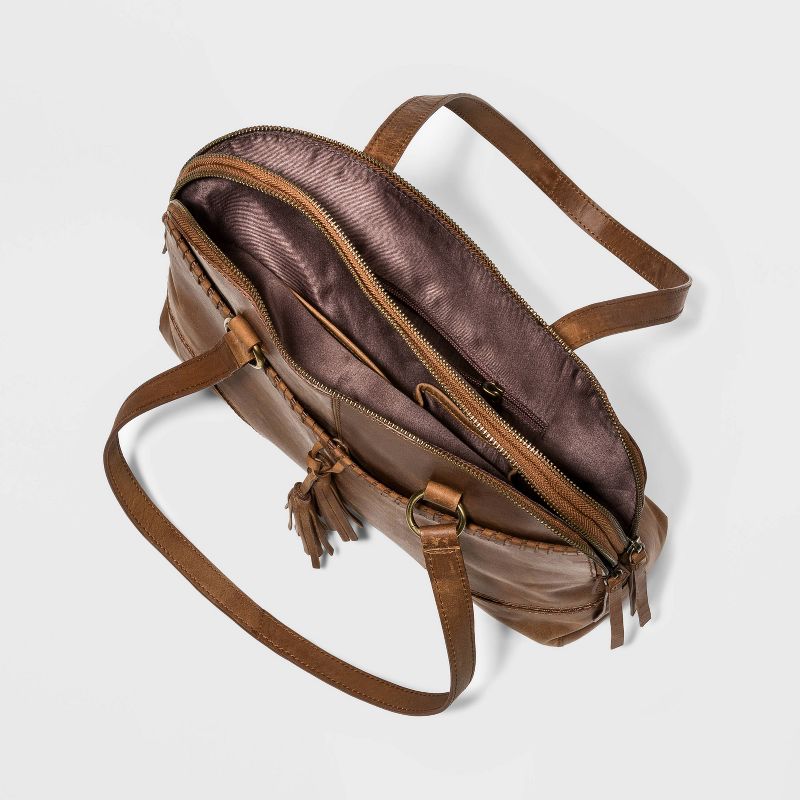 Favore Tan Solid Medium Satchels