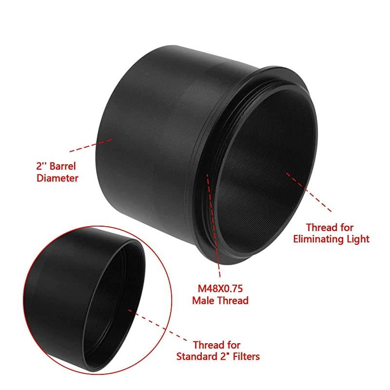 2 2 inch to M48X075 Adapter for Telescope Eyepiece Lens