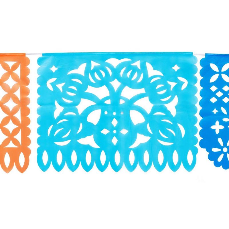Sparkle and Bash 2 Pack Papel Picado Banner for Cinco de Mayo Party Decorations, 9 Colors (15 ft)
