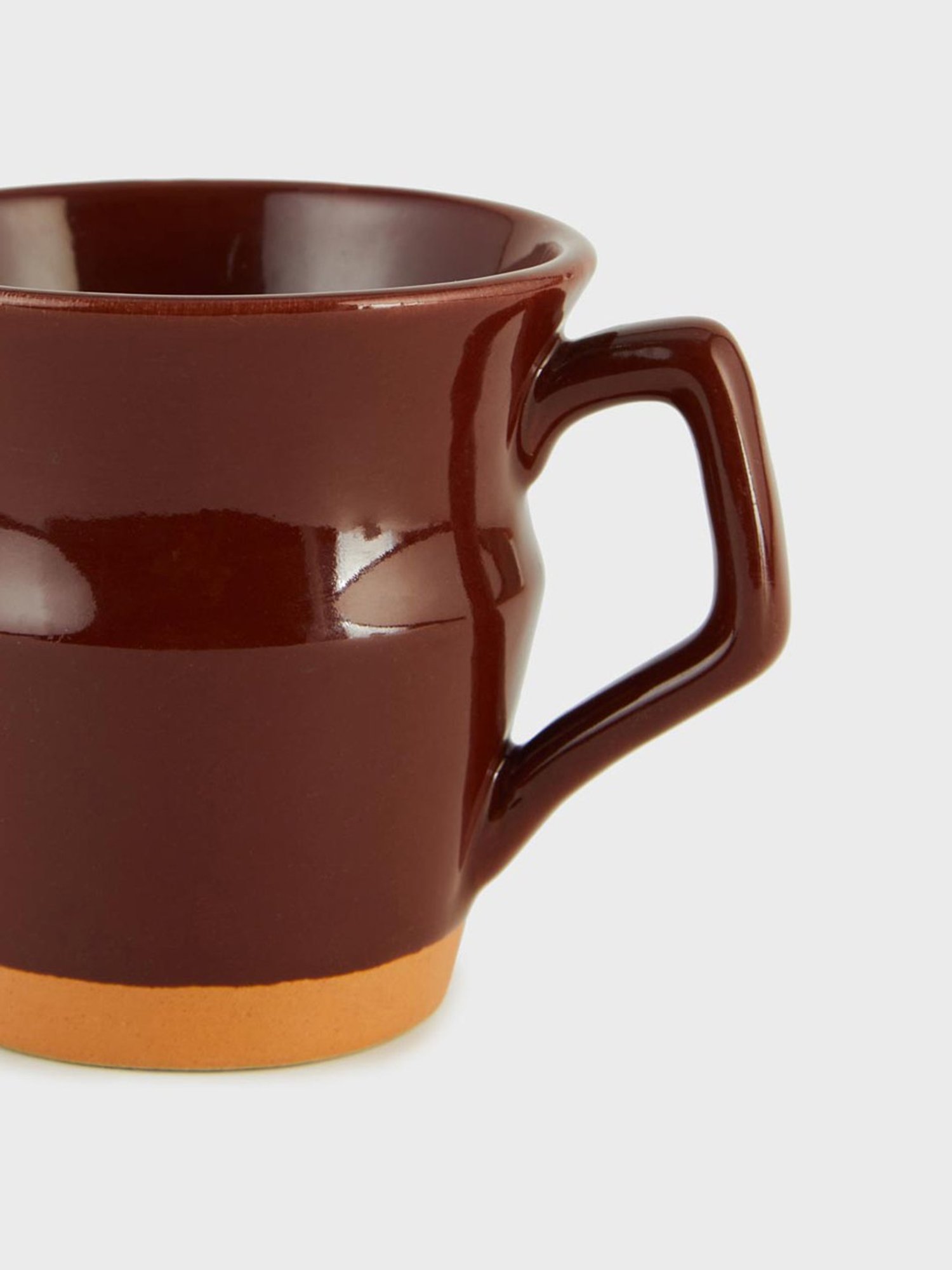 Fabindia Home Adhrit Solid Dark Brown & Orange Ceramic Mug (180 ml)