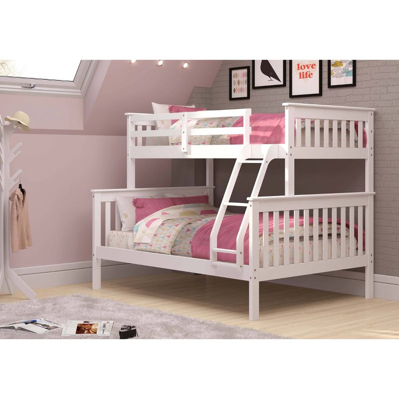 Twin/Full Mission Bunk Bed White - Donco Kids