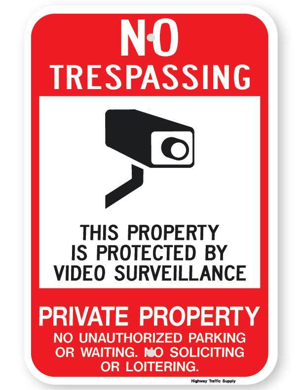 No Trespassing This Property Is Protected... Private Property Sign