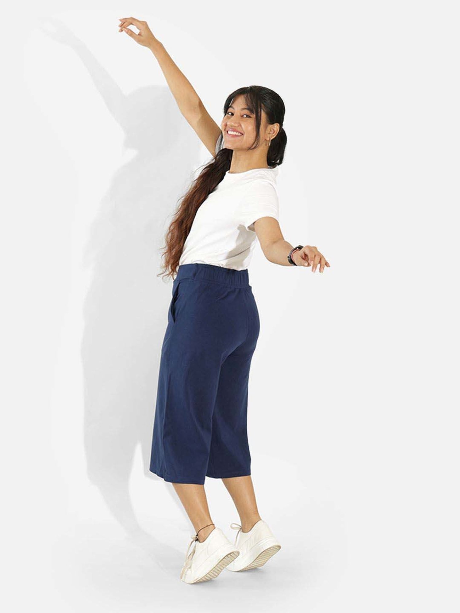 BlissClub Navy Cotton Culottes
