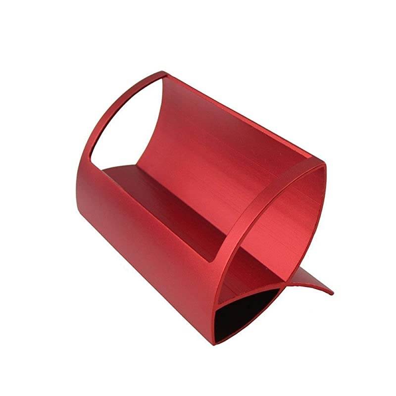 Desktop InnovativeCreative Q Shape Stainless Steel Business Name Card Holder Red