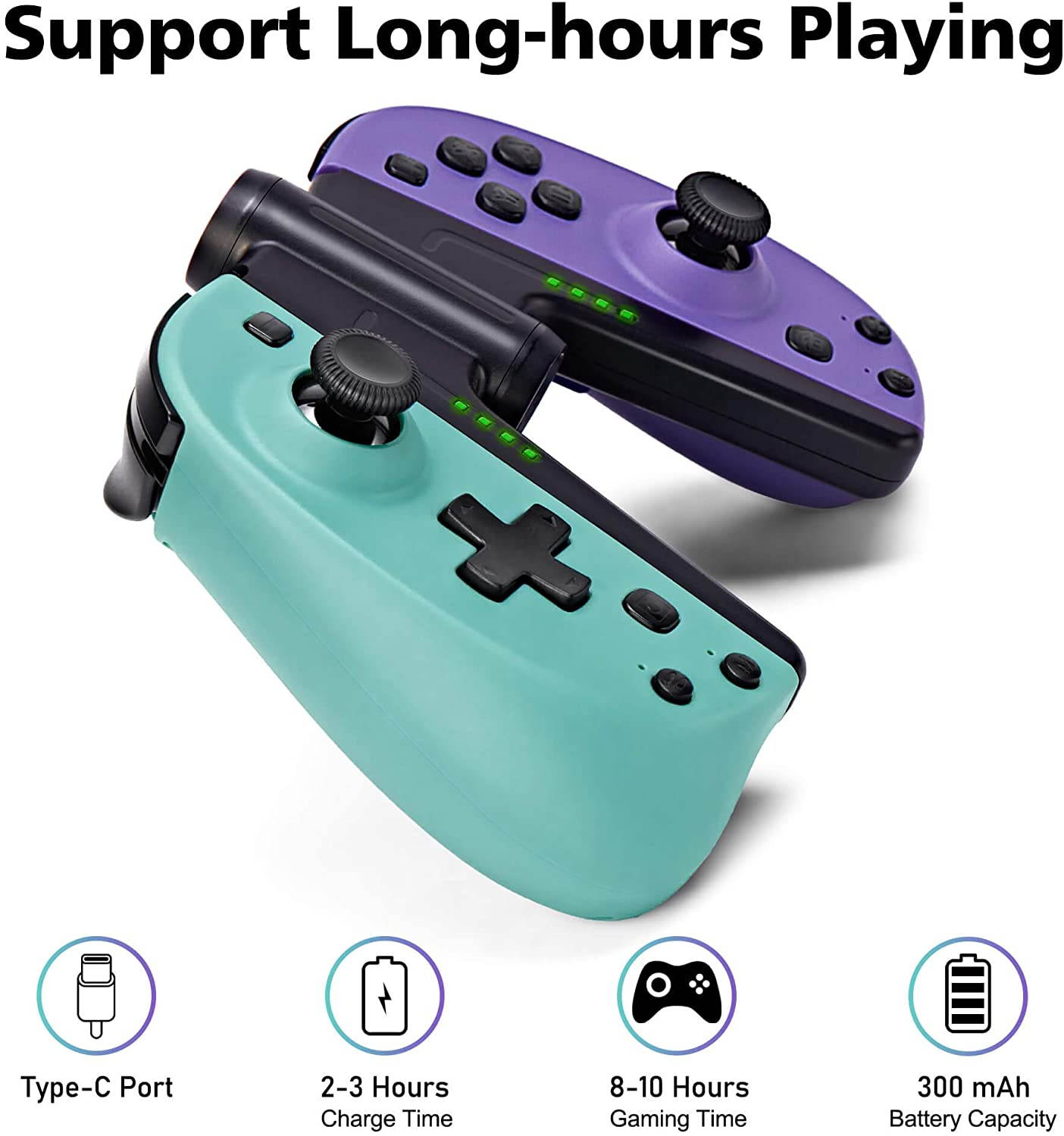 Wireless Pro Controller for Nintendo Switch/Switch Lite Console,Rechargeable Remote Gamepad Support Adjustable Turbo,Screenshot and Gyro Axis - Black