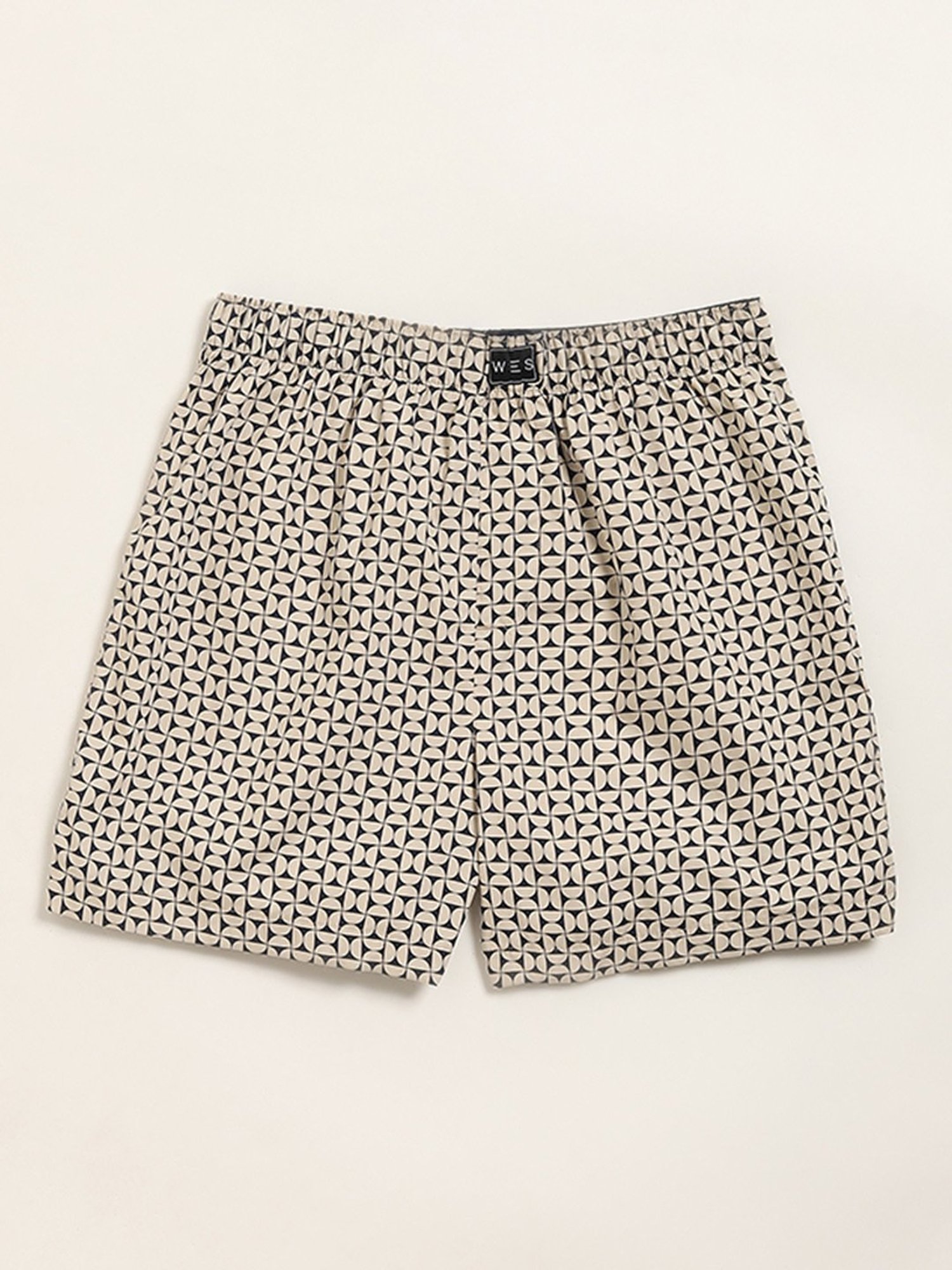 WES Lounge by Westside Beige Printed Boxers - Pack of 2