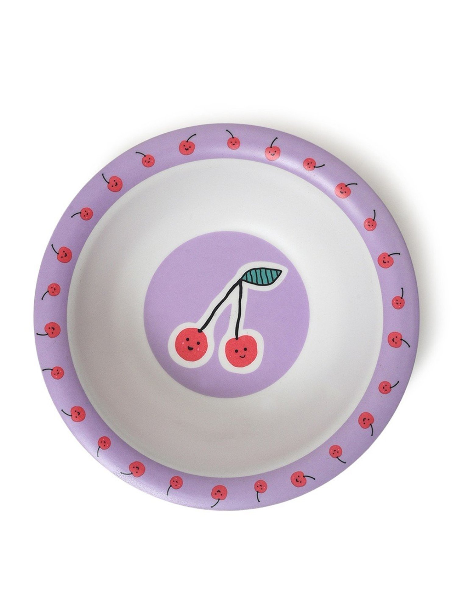 MiArcus Printed Purple Melamine Kids Dinner Set