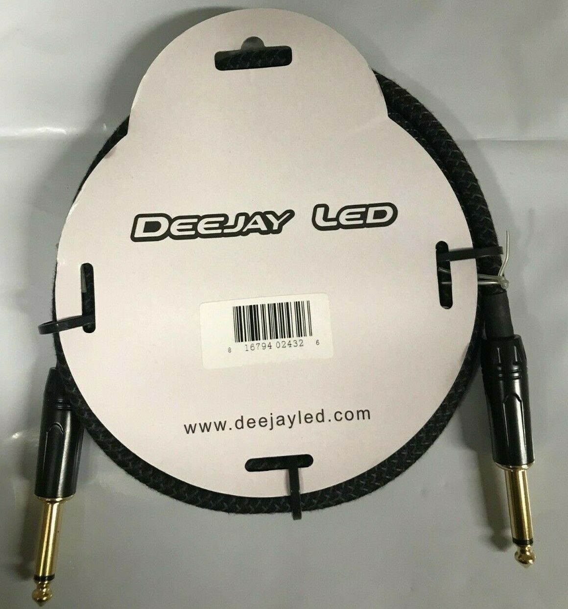 Deejay LED - TBHJTJ6 - 1/4" To 1/4" Braided Fabric Cable - Black - 6 ft.