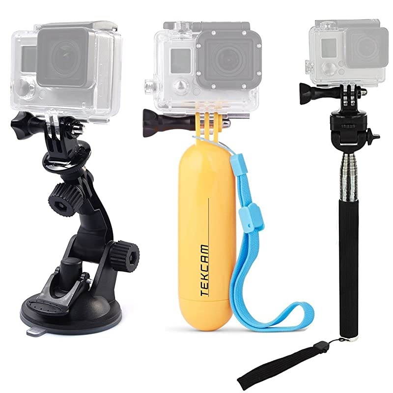 Action Camera Accessories Kits Bundle Compatible with Gopro Hero 8 7AKASO EK7000APEMANCamparkDBPOWERCrosstour 4k Waterproof Camera Car Suction Cup Mount Floating Handle Grip Selfie Stick