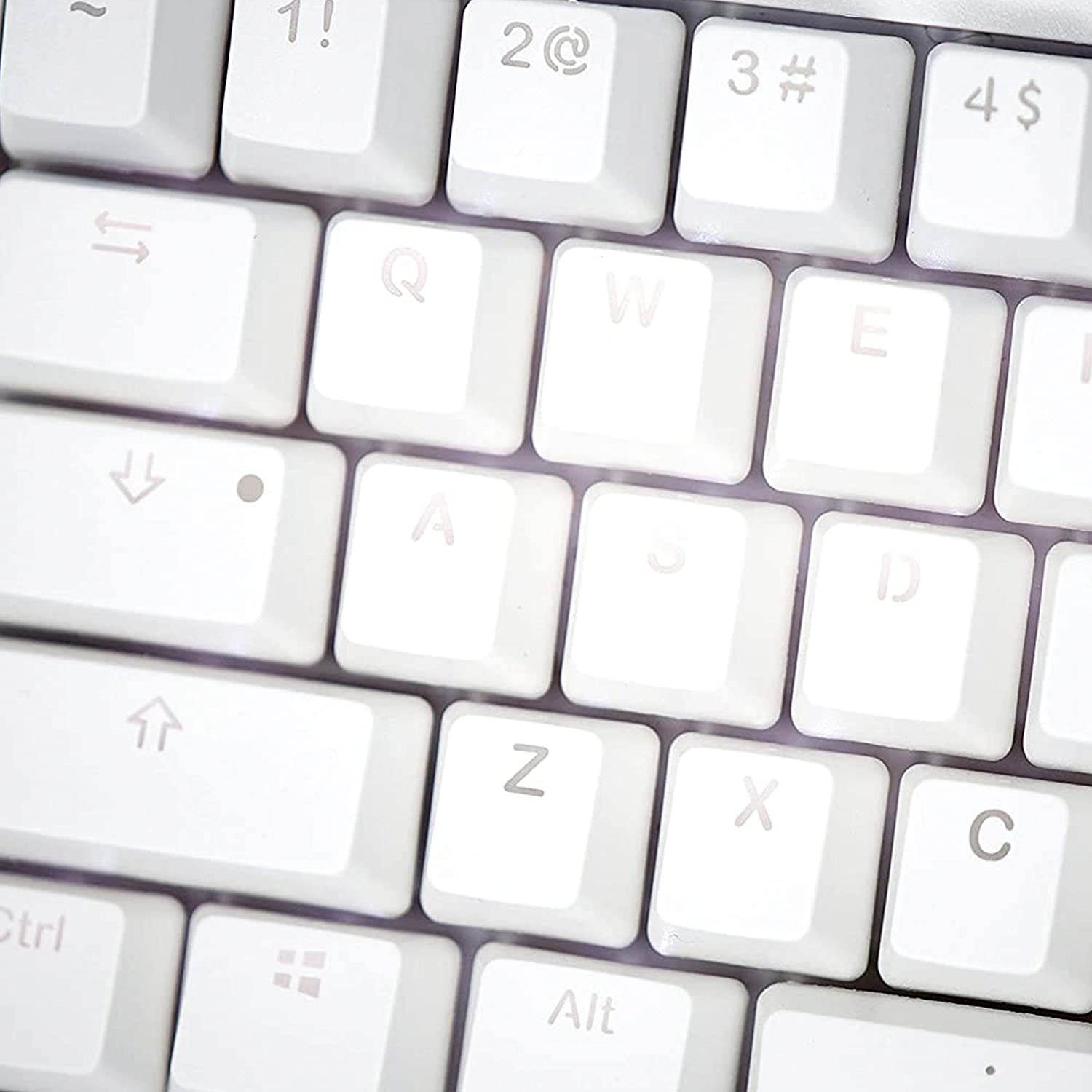 IKBC PBT Backlit Doubleshot 108 Keycap Set for Cherry MX Switch Mechanical Keyboard, Durable Cherry Keyset with 6U Space Bar and Crystal Clear Shine Design for Mechanical Keyboard, White Color