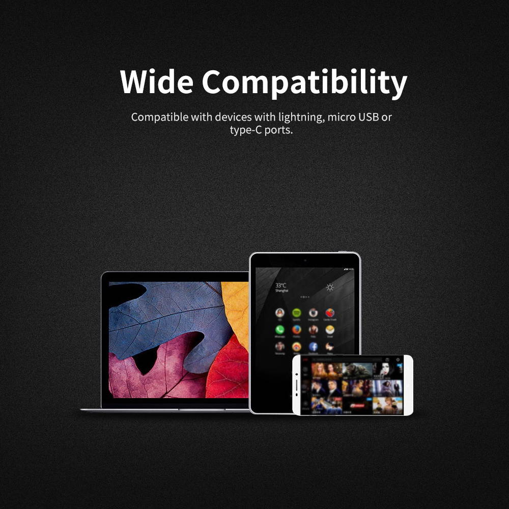 3 in 1 Charging Cable Data Cable Lighting Noodle Cables Multifunctional Mobile Phone Charging Cable 1M with Lightning/Micro USB/Type-C Ports Replacement for iPhone/Samsung/Xiaomi/Huawei(Orange)