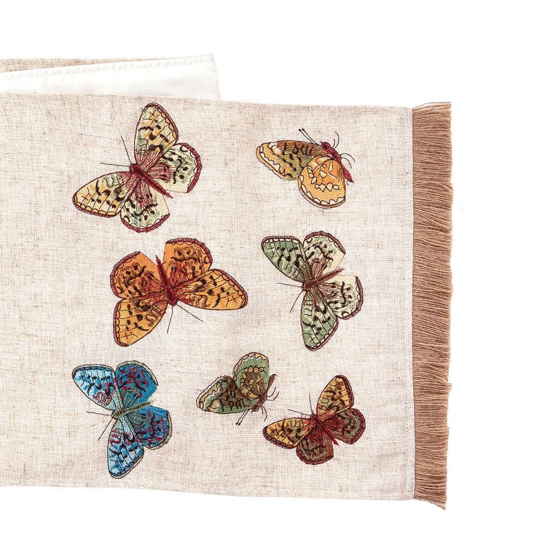 Genie Crafts Beige Linen Fabric Dining Table Runner Roll, 360 Inches Long x 17.7 in