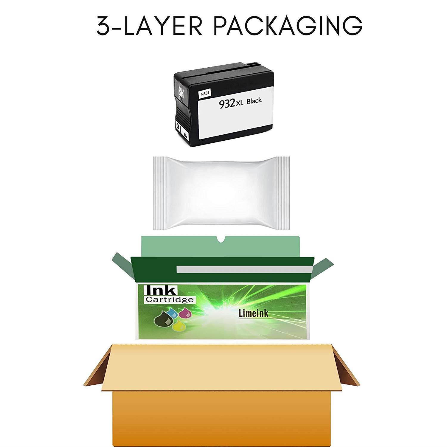 Limeink Compatible Ink Cartridge Replacements 932XL & 933XL High Yield (2 Black / 1 Cyan / 1 Yellow / 1 Magenta, 5 Pack)