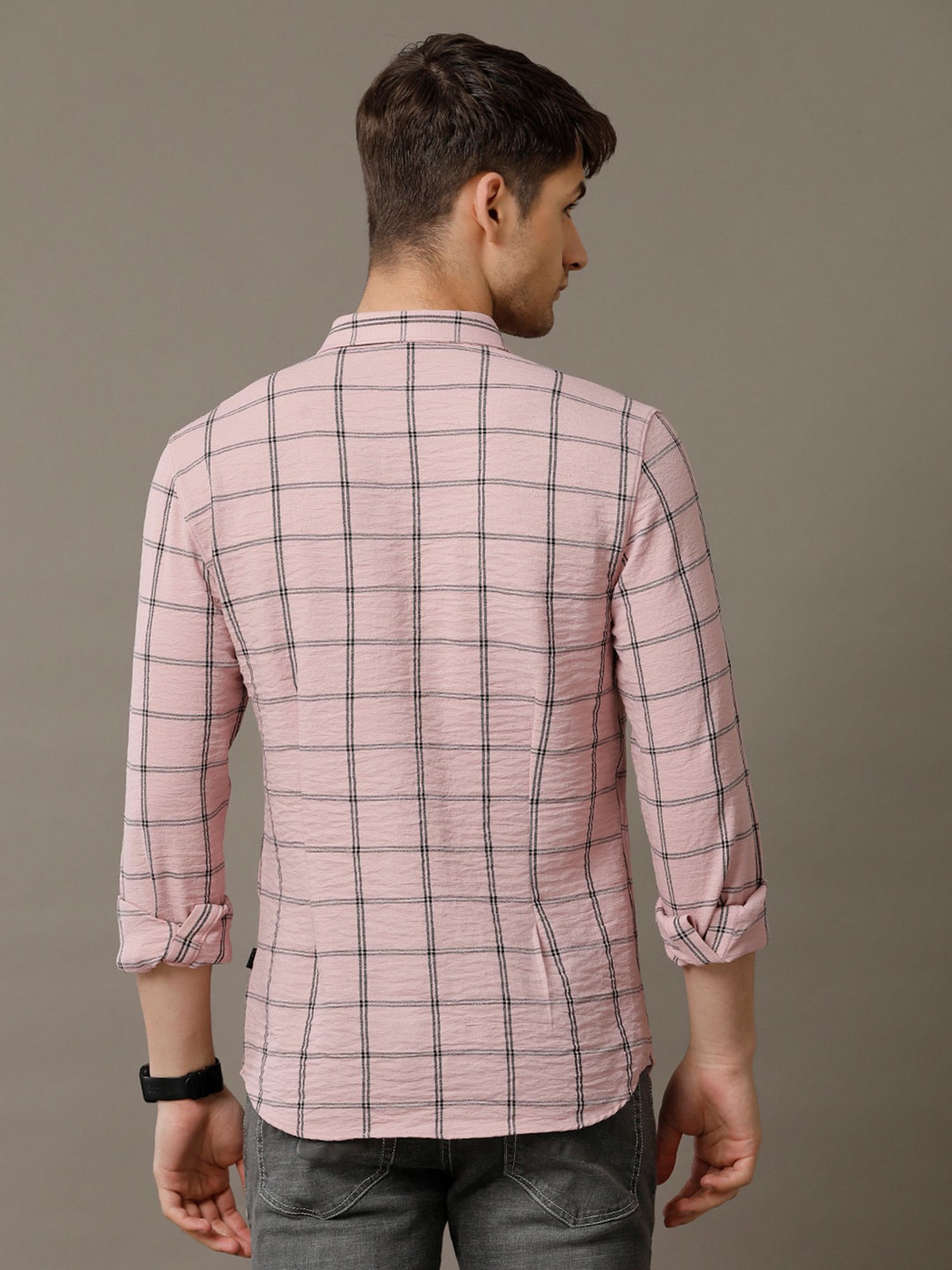 Identiti Pink Slim Fit Check Shirt