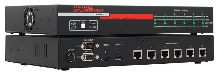 Hall Research UHBX-6S 1x6 HDMI on HDBaseT Splitter