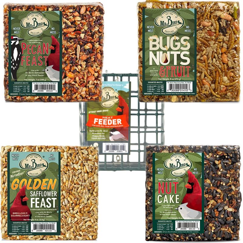 Home & Garden 5.0" Small Cakes Variety & Cage S/5 Bird Foos Hold No Mess No Melt Mr Bird  -  Bird And Wildlife Food