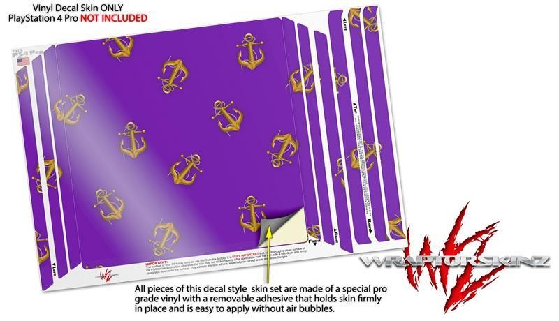 Anchors Away Purple PS4 Pro Skin fits Sony Playstation 4 Console