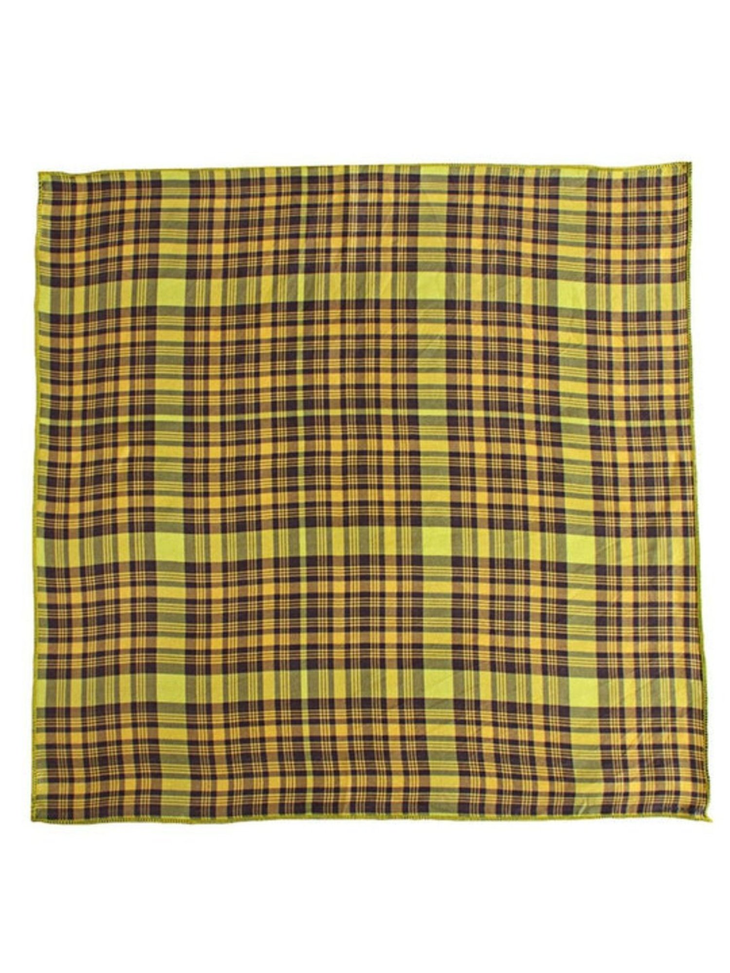 CHOKORE Yellow and Brown Plaid Pocket Square