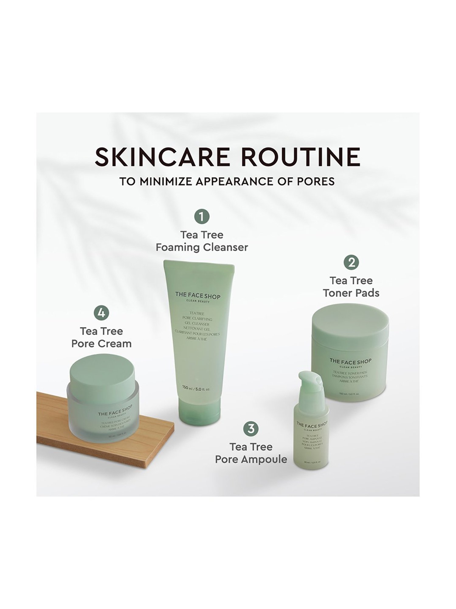 The Face Shop Tea Tree Pore Ampoule with AHA, IP-BHA & Hyaluronic Acid for Oily & Acne Skin - 30 ml