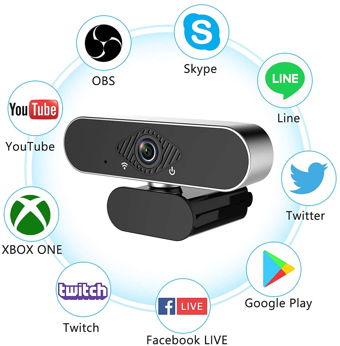 easyday Webcam with Microphone, 1080P HD USB Computer Camera with Privacy Shutter&Webcam Tripod, Streaming Webcam with Flexible Rotable Wide Angle Webcam for PC Zoom Video/Gaming/Laptop