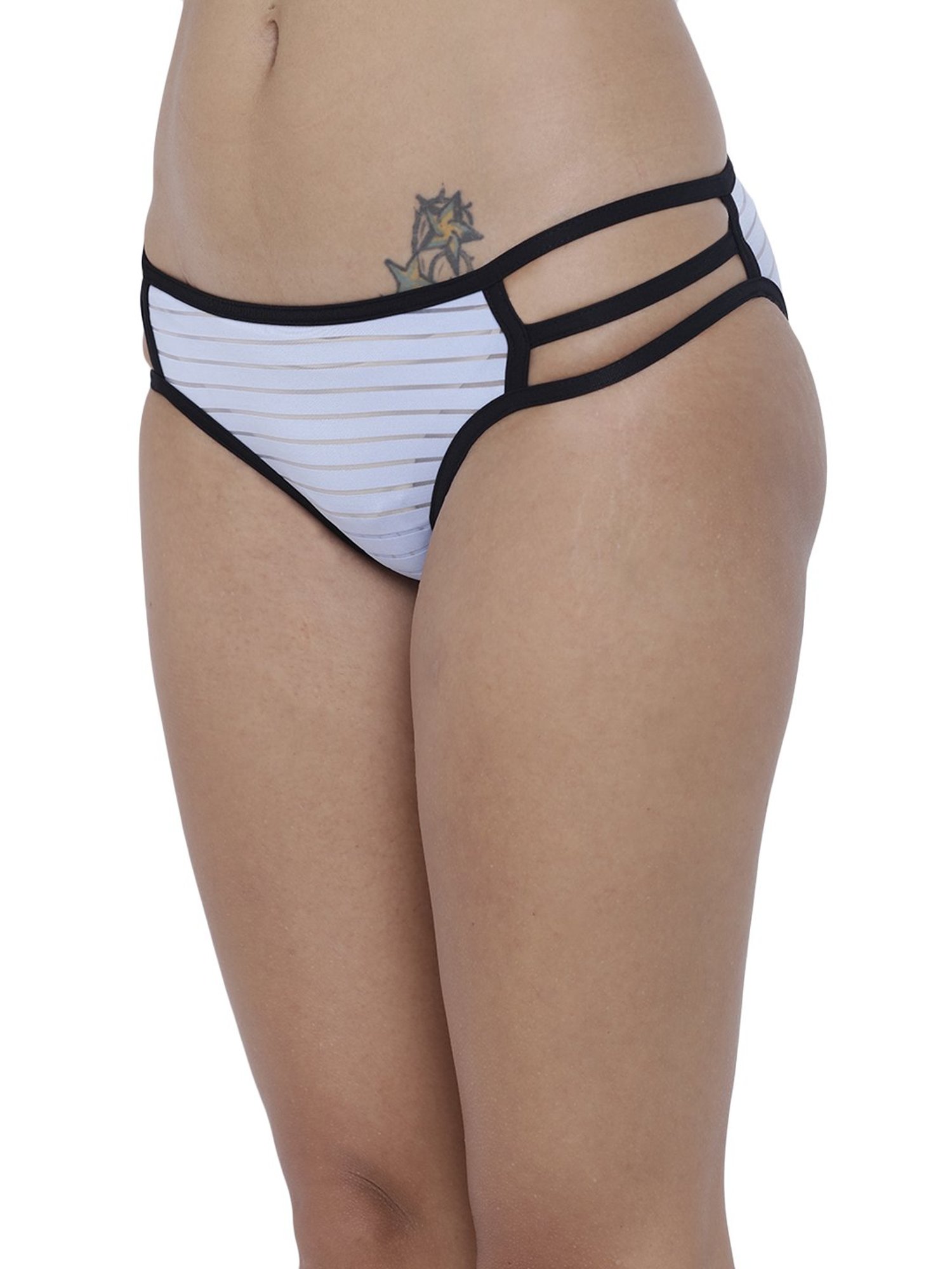 BASIICS by La Intimo Blue Serenity Striped Bikini Panty