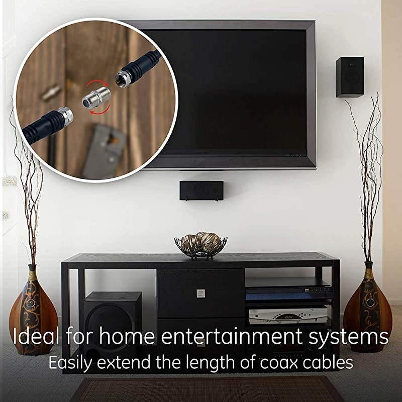 Coaxial Cable Extension Adapter Couplers 2Pack Works on FType RG59 RG6 Coax Cables Connects Two Coaxial Cables to Extend Length FemaletoFemale Connectors 23203