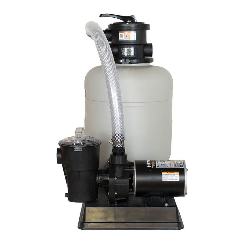 Hayward W3S166T1580S Thermoplastic Above-Ground Pool Pro-Series 7-Position VariFlo Valve Top-Diffuser Sand Filter with 1HP PowerFlo LX Pump, White