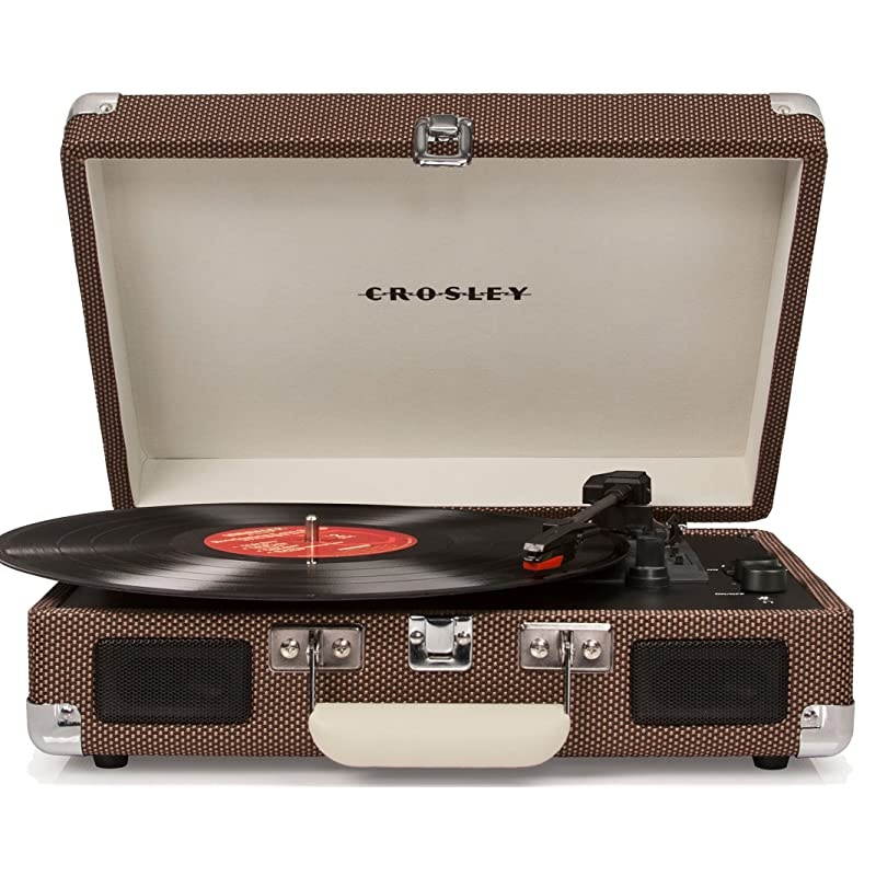 Turntable Record Player Speaker Portable Vinyl Player 3 Speed Dust Free Suitcase Autostop RCA Output AUX Input Headphone Jack BeltDriven Extra Stylus Free Audio Cable 9W Teal