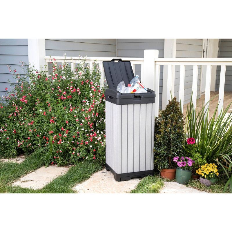 39gal Rockford Outdoor Resin Trashcan Gray - Keter